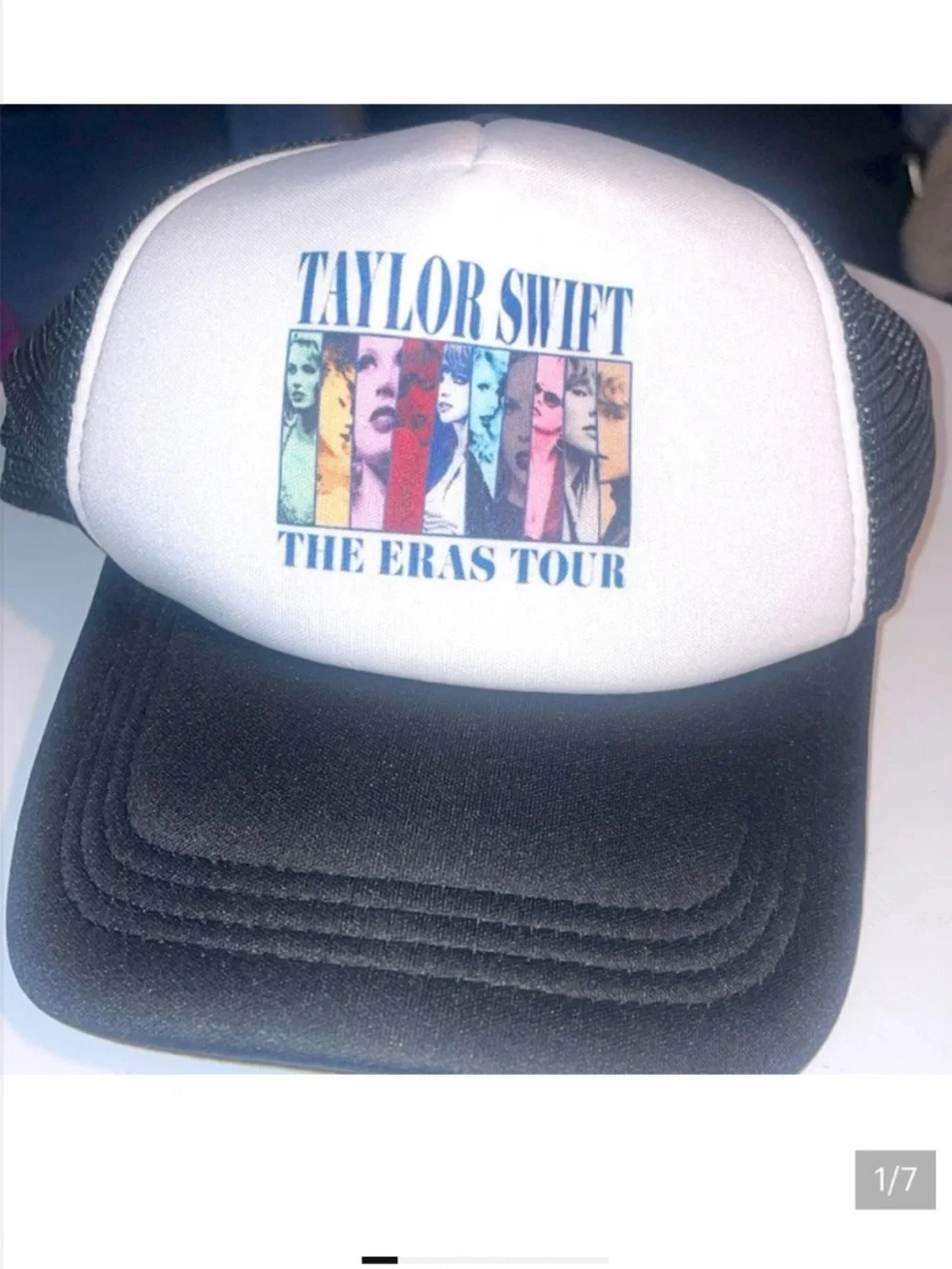 Taylor Swift The Eras Tour trucker hat black mesh white graphic new